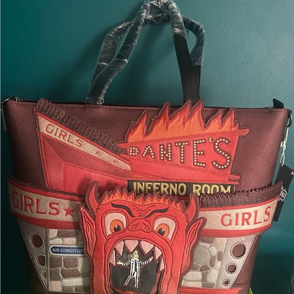 Loungefly Beetlejuice Dantes Inferno Tote Bag with Coin Purse - Picture 2 of 6